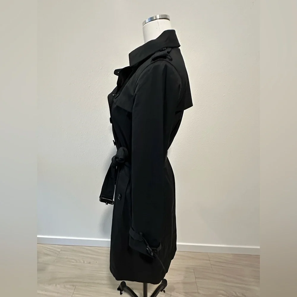 BANANA REPUBLIC Classic Black Trench Coat - Picture 6 of 7